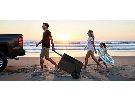 Anker SOLIX EverFrost 2 40L Electric Cooler + 100W Solar Panel – Nevera eléctrica portátil 40 L con panel solar, batería LiFePO₄, múltiples modos de carga y control por app, Negro