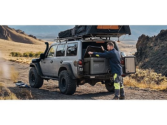 Anker SOLIX EverFrost 2 40L Electric Cooler + 100W Solar Panel – Nevera eléctrica portátil 40 L con panel solar, batería LiFePO₄, múltiples modos de carga y control por app, Negro