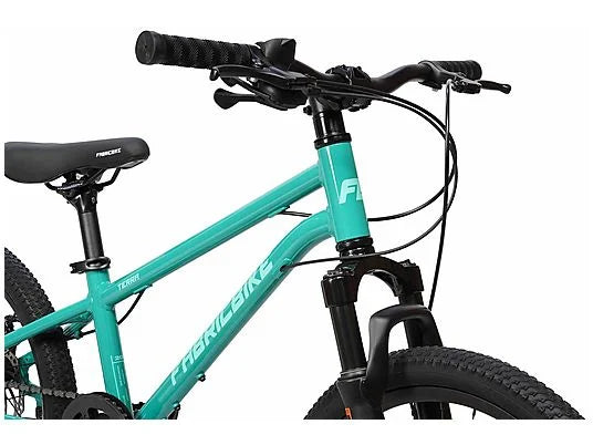 Bicicleta de Montaña Infantil FabricBike Terra 20″ – Aluminio, Suspensión Delantera, Frenos de Disco, 7 Velocidades S-Ride, MTB Niños 6–8 Años, Verde