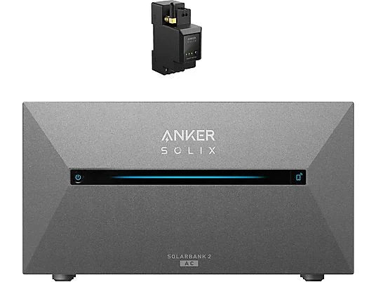 Anker SOLIX Solarbank 2 E1600 AC, Kit Solar 1200W, 1,6kWh, Plug & Play, IP65, Batería LiFePO4, Compatible con Paneles y Microinversores